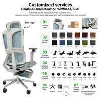Chaise de bureau pour immeuble de bureaux avec support lombaire réglable, base chromée 350, chaise de bureau en maille avec accoudoirs réglables pour OEM ODM