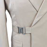 Setelan Jas Pria Bisnis Slim Fit Khaki (Jaket+Celana) Model Notch Dua Belahan Murah untuk Pesta Pernikahan MS3608