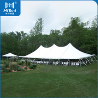 Tente de glamping, tente extérieure à piquets et mât, tente de réception pour salon professionnel, tente de mariage