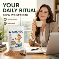 Mélange de café instantané aux champignons Ganoderma, 6 champignons adaptogènes (Crinière de lion, Reishi, Chaga), saveur originale, 30 portions, Arabica