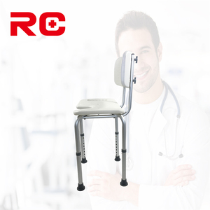 Silla de Ducha Ajustable en Altura para Personas Mayores con Respaldo, Asiento para Discapacitados, para Terapia de Rehabilitación, Metálica, 180 kg - Product Image 2