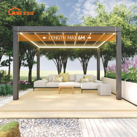 Pergola bioclimatique motorisée en aluminium sur mesure, auvent de protection solaire, gazebo, patio extérieur, jardin, revêtement en poudre, éclairage LED