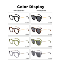Montures optiques en acétate faites à la main avec logo personnalisé, branches métalliques, lunettes anti-lumière bleue, vente en gros pour hommes et femmes