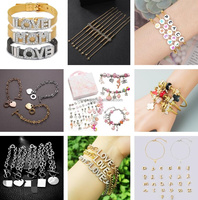Bracelet en alliage de zinc de haute qualité à prix bas, en stock, contactez-nous pour plus de styles, vente en gros, breloques coulissantes en lettres de 8 mm et 10 mm