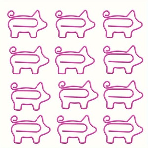 Clips en forme de cochon de dessin animé, 50 mm, mini-papeterie créative en métal pour notes et mémos - Product Image 2