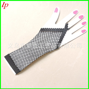 LPCG013 Long <b>Fishnet</b> Gloves Red Black White Rose Red Polyester Spandex Bridal Party Wear Summer Adult - Product Image 2