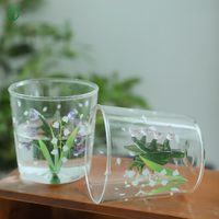 Bol en verre borosilicate 3D Lys de la Vallée, résistant à la chaleur, fait main, minimaliste, compatible lave-vaisselle et micro-ondes, idéal comme souvenir ou cadeau