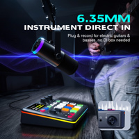 Condensateur 360 °   Microphone rotatif, équipement de studio de podcast, enregistrement musical, ensemble complet pour studio de bureau, studio d'enregistrement