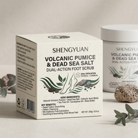 Gommage pour les pieds au sel de la Mer Morte fermenté avec logo personnalisé, pierre ponce volcanique, lotion corporelle exfoliante adoucissante pour peaux rugueuses, fabrication ODM