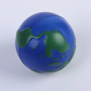 Bola de terra para crianças, brinquedo promocional de espuma PU Globe para aliviar o estresse, bolas de estresse para compressão