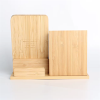 Boîte de rangement de bureau en bambou classique OEM 3-en-1 à bas prix Organisateur de papeterie avec porte-pinceau Pot et stylo pour bureau à domicile