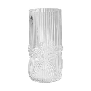 Jarrón de Vidrio Transparente de Estilo Nórdico de Lujo, Diseño de Rayas Verticales, Forma de Lazo, Florero Artístico para Decoración de Mesa del Hogar - Product Image 6