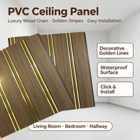 Panneau de plafond en PVC moderne à profil mince, design en bande, étanche, artistique, pour plafonds faciles à installer dans les grilles de plafond, haute densité, pour bureaux