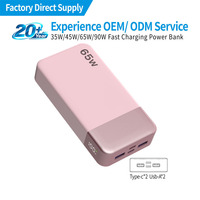 Cargador Portátil de Alta Capacidad con Logotipo Personalizado, 35W 45W 65W 10000 mAh 20000 mAh, Carga Rápida, para Teléfono Móvil