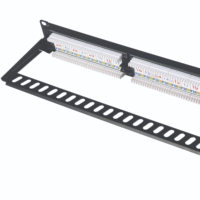 Panel Patch RJ45 Cat6 UTP Tanpa Pelindung 24 Port 1U 19 Inch untuk Rak