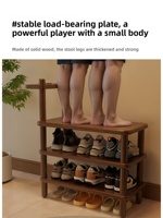Banc de rangement d'entrée en bois massif avec siège et étagère à chaussures, modèle XD009, prix usine, en stock