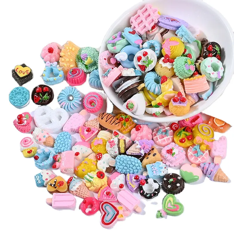 Resin simulation cake Cream mobile phone case diy accessories Japanese food toys Cartoon Craft Charms