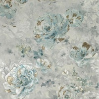 Papier peint PVC gaufré imperméable à motifs floraux de roses dorées style peinture à l'huile pour la décoration murale de la chambre à coucher et du salon