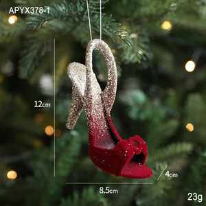 Bulk Red White Glitter <b>Christmas</b> Pendants Wholesale Creative <b>Flocked</b> Ornaments for Mall Hotel Xmas <b>Tree</b> Decor Props - Product Image 5