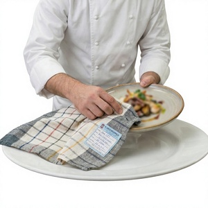 Wholesale Custom Checkered Cotton Woven Kitchen <b>Towel</b> Quick Dry High Absorbent 257GSM Lint Free Dish Cloth Bulk - Product Image 1