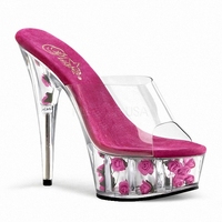 Fétiche mariée 15cm bout ouvert concis plate-forme pantoufles exotique 6 pouces Sexy grande taille pleine robe discothèque bande pôle danse strass