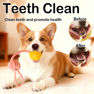 Mainan Anjing Tahan Lama Bahan TPR Portabel Berbahan Katun, Mainan Kunyah Interaktif Populer untuk Anjing, Ramah Lingkungan, Membersihkan Gigi Molar - Product Image 3