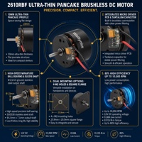Moteur BLDC sans noyau plat Waillynice 2016RB 20 mm 12 V 10 000 tr/min pour machine à tatouer rotative, outils de micro-pigmentation (PMU) et de broderie