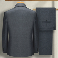 Costume Mao 2 pièces, col mandarin, style safari pour homme, ensemble veste et pantalon traditionnel chinois, pour mariage, bal de promo, tunique chinoise
