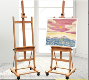 <span class=keywords><strong>Precio</strong></span> promocional barato al por mayor de lujo personalizado caballete de estudio de madera ajustable con inclinación y ruedas giratorias - Product Image 2