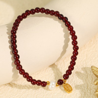 Bijoux Bingxin, vintage, style chinois traditionnel, cadeau pour les festivals de printemps, acier inoxydable plaqué or 18 carats, Johnstonotite rouge naturel