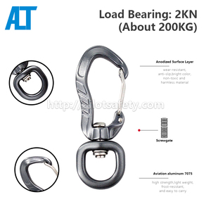 Màu sắc tùy biến, biểu tượng, vv. Flat d-shaped xoay Carabiner tùy chỉnh nhôm leo núi ngoài trời và cắm trại Clip - Product Image 2