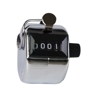 Mini ABS mécanique 4 numérique main doigt minuterie de comptage manuel Max. Compteur de pointage de main réglable 9999 avec bouton de réinitialisation