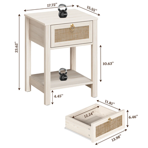 Quality New Furniture Vietnam Modern Bedroom Furniture High Quality OEM Nightstand Home Solid Wood <b>BEDSIDE</b> TAB MD04 - Product Image 3