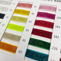 Ruban en velours pailleté multicolore de luxe E-Magic, flocage scintillant simple face pour nœuds de cheveux DIY et emballage cadeau de Noël