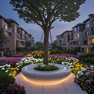 Large Tree Pool Planger <b>Chair</b> High Quality GRC Bench Custom Design Midcentury Commercial Waiting <b>Chair</b> for Mall School Hospital - Product Image 5