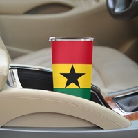 Gobelet isotherme en acier inoxydable de 20 oz, personnalisé avec le drapeau du Ghana, pour le bureau, la maison, les boissons quotidiennes et les courts voyages, cadeau de vacances