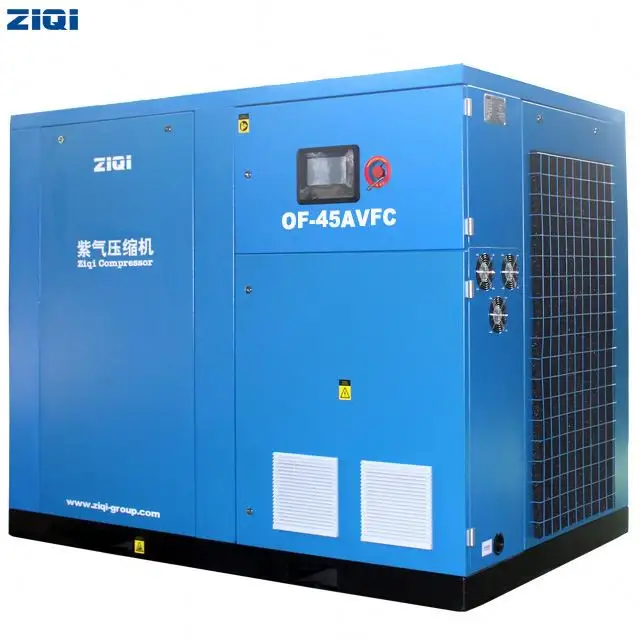 Compressor de ar de alta eficiência chinês, marca popular, com refrigeração a ar, 45kw, sem óleo, tipo seco, parafuso, em máquina industrial