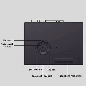 Lecteur de cassettes <span class=keywords><strong>avec</strong></span> radio Bluetooth, rétro, nostalgique, retournement automatique, Hi-Fi, <span class=keywords><strong>cassette</strong></span> sans fil, portable, prise casque - Product Image 5