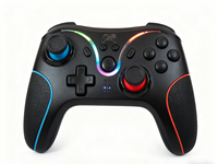 Control Inalámbrico BT para Juegos de Switch con Doble Motor de Vibración, Correa Programable con Luces LED para Switch2