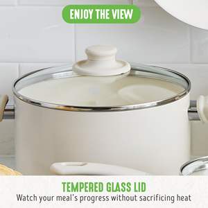 Nouvelle conception, batterie de cuisine légère en aluminium pressé, 8 pièces, revêtement céramique antiadhésif, poêle à sauter, casserole, poêle à frire, compatible lave-vaisselle - Product Image 6