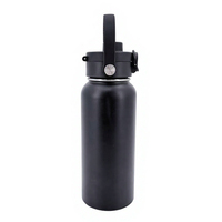 Bouteille d'eau isotherme en acier inoxydable 32 oz avec couvercle à ouverture rapide breveté, large ouverture, anti-fuite, poignée amovible, maintien au chaud/au froid 6-12h