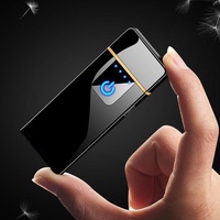 Briquet USB Rechargeable en Gros avec Logo Personnalisé, Chargement Pratique, Plastique Métal, Cadeau d'Affaires, Briquet Portable à Capteur