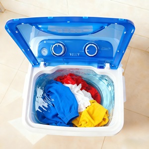 Lave-linge électrique compact multifonction 2-en-1 pour vêtements et chaussures, idéal pour hôtels et usage domestique, avec manuel d'utilisation en anglais - Product Image 2