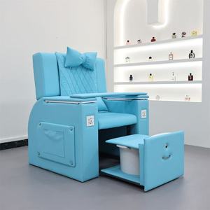 Chaise de Pédicure Électrique de Luxe Moderne Bleue et Noire pour Salon de Beauté, avec Massage <span class=keywords><strong>du</strong></span> Dos, Station de Manucure et Spa des Pieds – Fournisseur d'Usine - Product Image 1