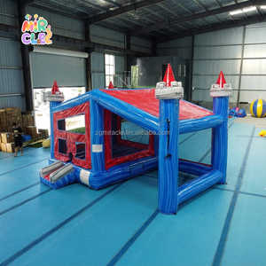 Château <span class=keywords><strong>Gonflable</strong></span> Marbré Rouge et Bleu avec Toit Ombragé, Combo Bouncer pour Rassemblements Familiaux et Location - Product Image 3