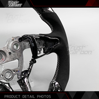Volante de Fibra de Carbono Forjado Personalizado en Blanco Plateado con Pantalla LED para Hyundai Elantra I30N I20N Veloster N 2021-2025