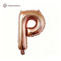 Ballon Mylar Personnalisé Lettre Alphabet Simple A-Z de 16 Pouces Or Argent Rose Doré Mat pour Anniversaire – Vente en Gros