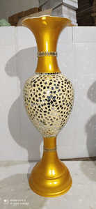 Florero de metal de vidrio de mosaico para decoración de hoteles y centros comerciales del fabricante indio - Product Image 4