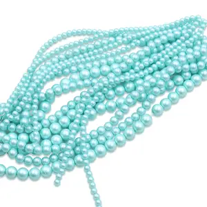 6毫米厂家价格7英寸磨砂哑光涂层玻璃珍珠珠手链魅力珠宝制作