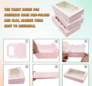 Chocolat Fraises Pâtisserie Cookie Pack Boîte Gâteau Emballage Vide Coffrets Cadeaux avec Fenêtre Logo Personnalisé - Product Image 6